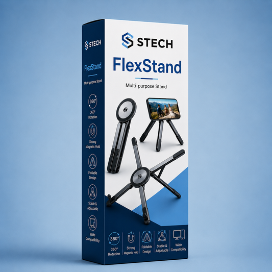 STECH™ 3-in-1 Magnetic Foldable Stand for Phone, Tablet and Laptop